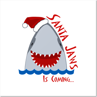 Santa Jaws is Coming Posters and Art